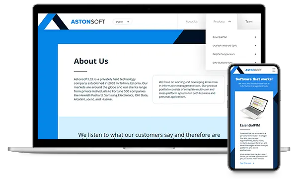 Screenshot of Astonsoft website