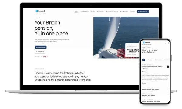 Screenshot of Bridon Pensions website