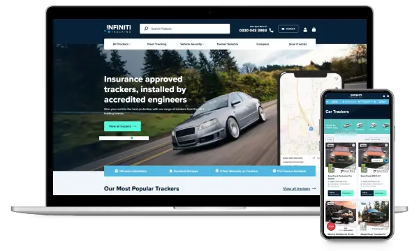Screenshot of Infiniti Tracking website