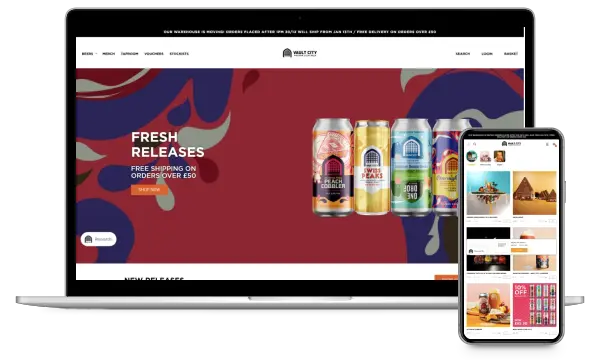 Screenshot of Vault City Brewing website